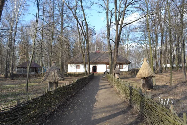 Pereyaslav Ukraine Landscape View Ancient Clay House Thatched Roof Naddnipryanshchyna中部民间建筑和生活博物馆 — 图库照片