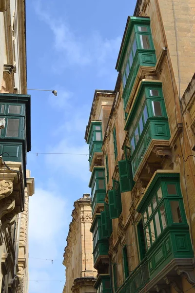 Details of Maltese architecture buildings and houses in city