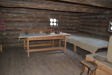 Pereyaslav-Khmelnitsky, Ukrayna: Halk mimarisi müzelerindeki eski Ukrayna kulübesinin geleneksel iç mimarisi, Pereyaslav-Khmelnitsky