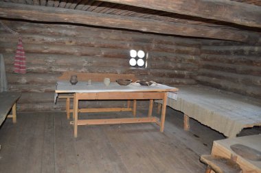 Pereyaslav-Khmelnitsky, Ukrayna: Halk mimarisi müzelerindeki eski Ukrayna kulübesinin geleneksel iç mimarisi, Pereyaslav-Khmelnitsky