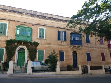 Traditional colourful Maltese doors in a resort town on the east coast of the Mediterranean island of Malta.