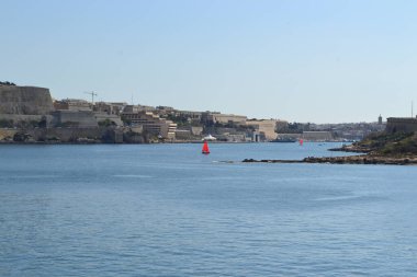 Typical and famous skyline and bastion of Valletta - the capital city of Malta, travel photography