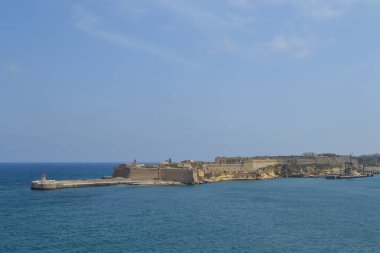 Typical and famous skyline and bastion of Valletta - the capital city of Malta, travel photography