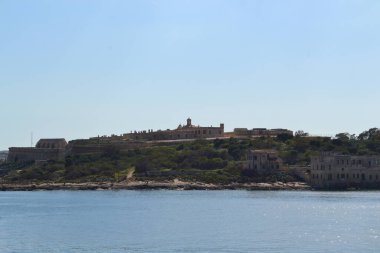 Typical and famous skyline and bastion of Valletta - the capital city of Malta, travel photography