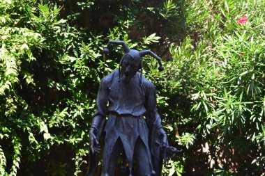 Mantova şehrinde, İtalya 'da, Avrupa' da soytarı heykeli