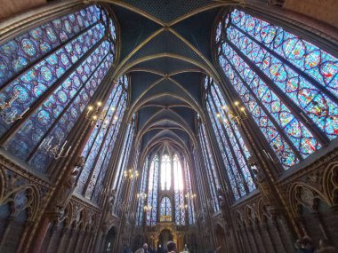Sainte-Chapelle 'in İçi, Paris, Fransa