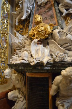  closeup details of St John's Co-Cathedral in Valletta, Malta. Interior view.