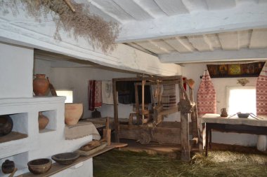 Pereyaslav-Khmelnitsky, Ukrayna: Halk mimarisi müzelerindeki eski Ukrayna kulübesinin geleneksel iç mimarisi, Pereyaslav-Khmelnitsky