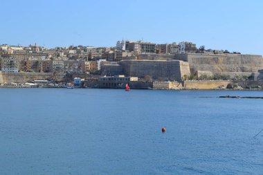Typical and famous skyline and bastion of Valletta - the capital city of Malta, travel photography