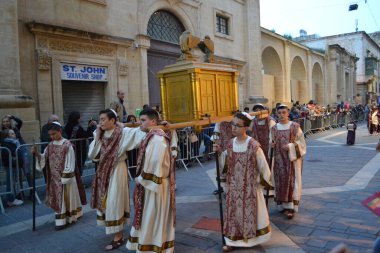 CIRCA Nisan 2019, VALETTA, MALTA - Kutsal hafta boyunca Paskalya Geçidi