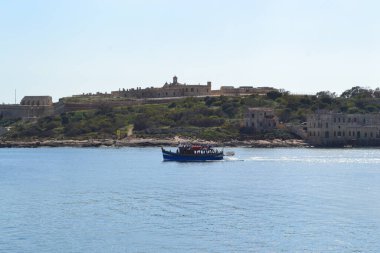 Typical and famous skyline and bastion of Valletta - the capital city of Malta, travel photography