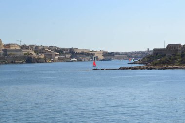 Typical and famous skyline and bastion of Valletta - the capital city of Malta, travel photography