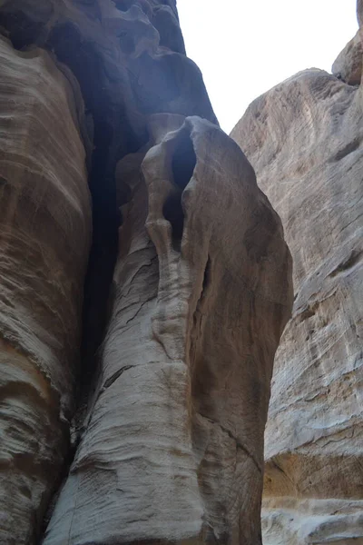 Красивое Ущелье Сик Ведущее Скальному Городу Мбаппе Иордании — стоковое фото