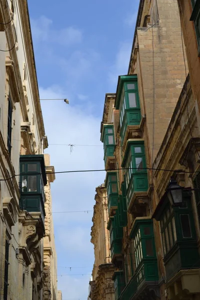Details of Maltese architecture buildings and houses in city