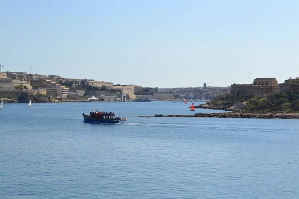 Typical and famous skyline and bastion of Valletta - the capital city of Malta, travel photography