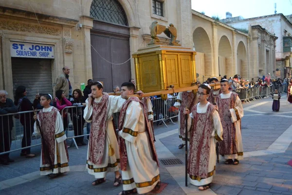 Circa Avril 2019 Valetta Malte Procession Pâques Pendant Semaine Sainte — Photo