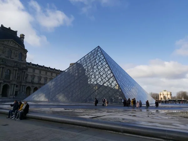 Paris Frankreich Februar Schöne Ansicht Des Louvre Paris Frankreich — Stockfoto