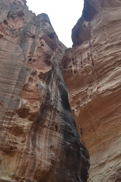 View Ancient Rock Cut City Petra Jordan — Stock Photo, Image