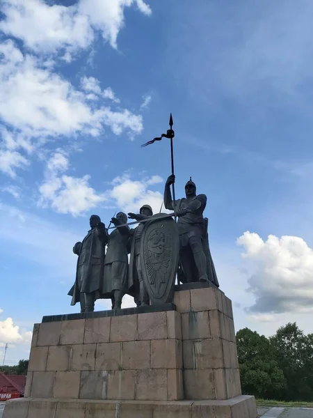 Chernihiv Ukrajina Památník Obránců Vlasti Černíkově Sochařská Kompozice Obrazem Prince — Stock fotografie