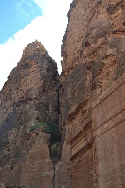 Güzel Siq Vadisi Ürdün Deki Petra Kaya Şehrine Gidiyor — Stok fotoğraf