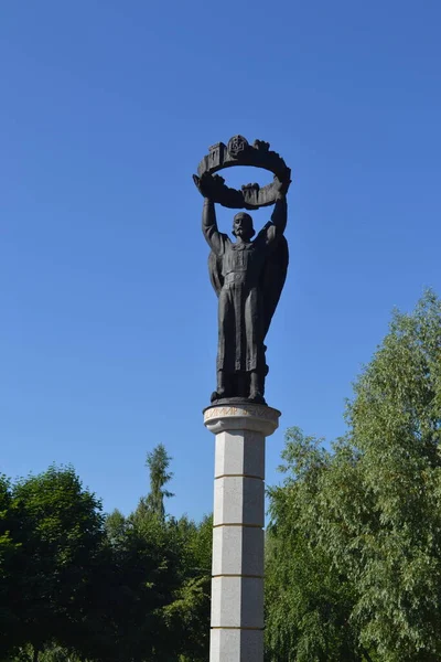 Statua Storica Nella Città Volodymyr Volynskyi Ucraina — Foto Stock