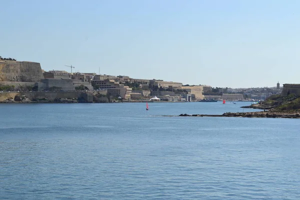 Typical and famous skyline and bastion of Valletta - the capital city of Malta, travel photography