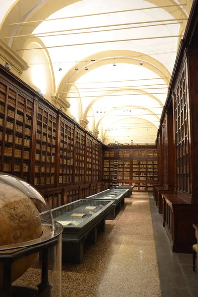 Antiga Biblioteca Antiga Universidade Madeira Itália Bolonha — Fotografia de Stock