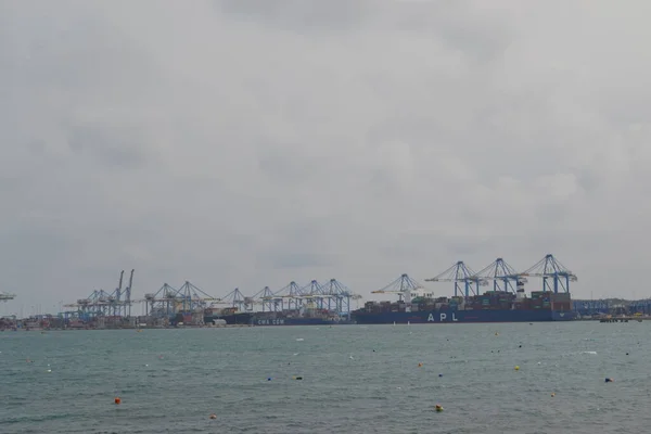 Navires Charge Dans Port Malte — Photo
