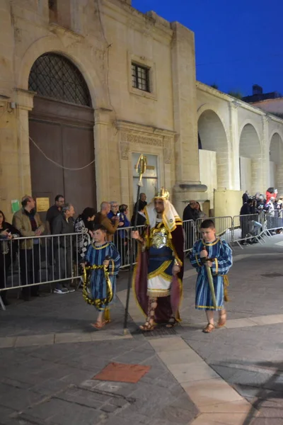 Circa April 2019 Valetta Malta Paasprocessie Tijdens Heilige Week — Stockfoto