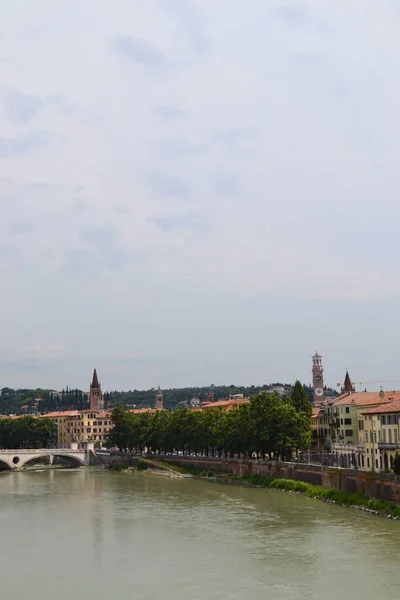 Uitzicht Stad Van Verona Italië Rivier Adigio — Stockfoto