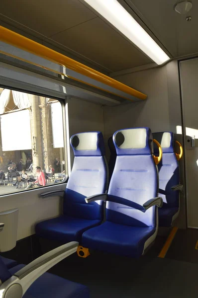 Intérieur Siège Moderne Dans Train — Photo