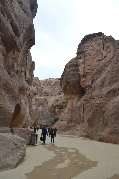Utsikt Över Den Urgamla Klippta Staden Petra Jordanien — Stockfoto