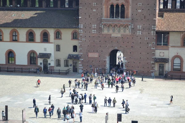 Castello Sforzesco Piazza Castello Milan Italy — стокове фото