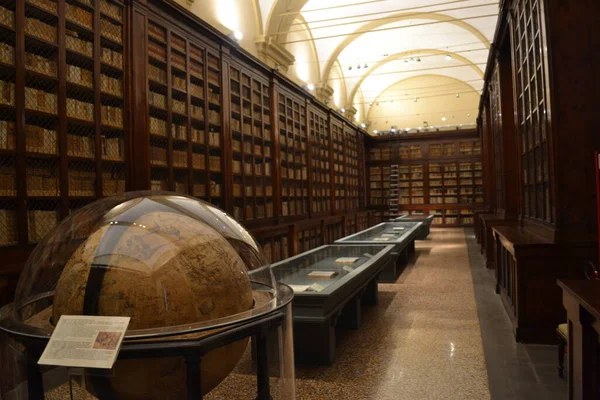 Antigua Biblioteca Universitaria Madera Italia Bolonia — Foto de Stock