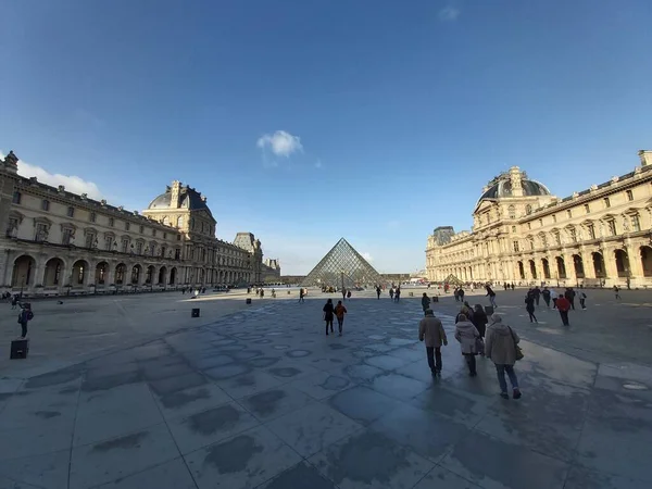 Paris France February Beautiful View Louvre Paris France — стокове фото