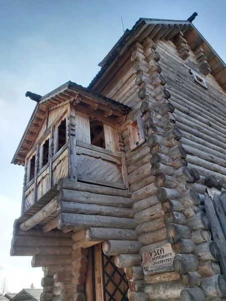 Eski Rus şehri Kyivan 'ın yeniden inşası. Ukrayna, Kyiv yakınlarında.