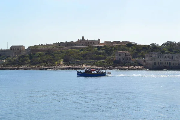 Typical and famous skyline and bastion of Valletta - the capital city of Malta, travel photography