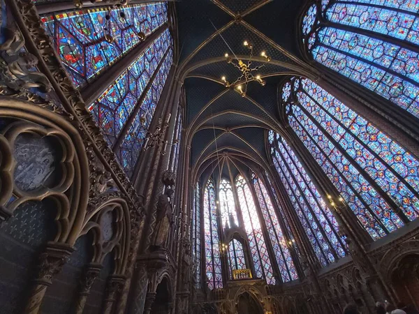 Interno Sainte Chapelle Parigi Francia — Foto Stock