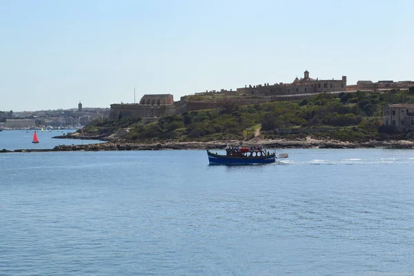 Typical and famous skyline and bastion of Valletta - the capital city of Malta, travel photography