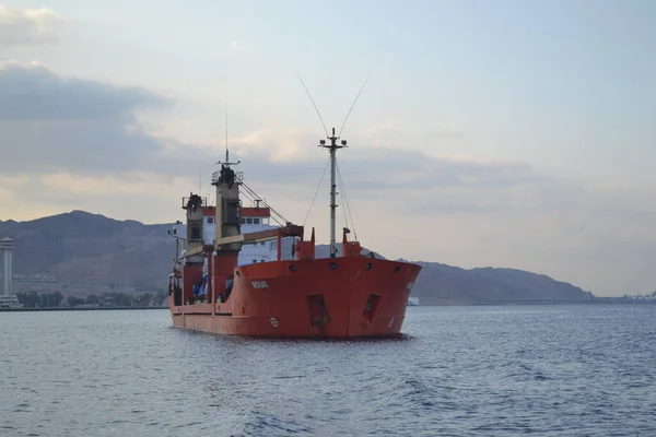 Navire Cargo Dans Mer Egypte — Photo
