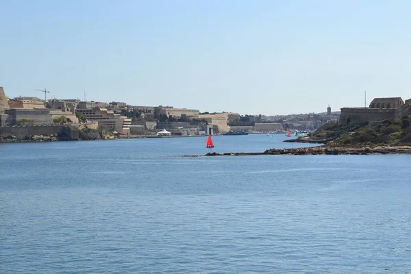 Typical and famous skyline and bastion of Valletta - the capital city of Malta, travel photography