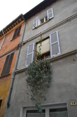 Pesaro, İtalya - 6 Ekim 2017: Pesaro, İtalya 'daki güzel mimari.