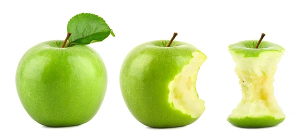 Groene appel rij — Stockfoto