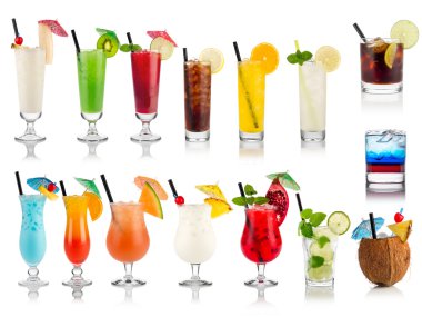 Cocktail and longdrink set clipart