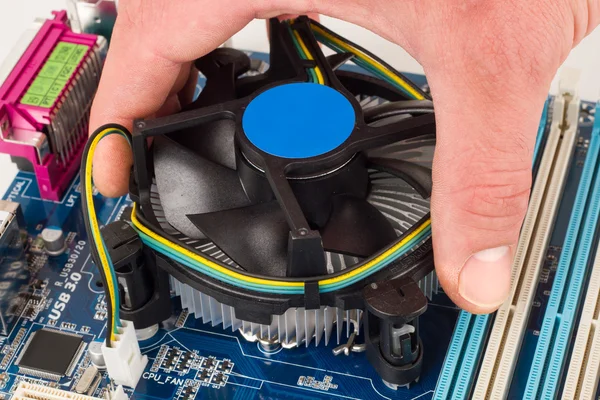 Cpu cooler installation — Stock Photo, Image