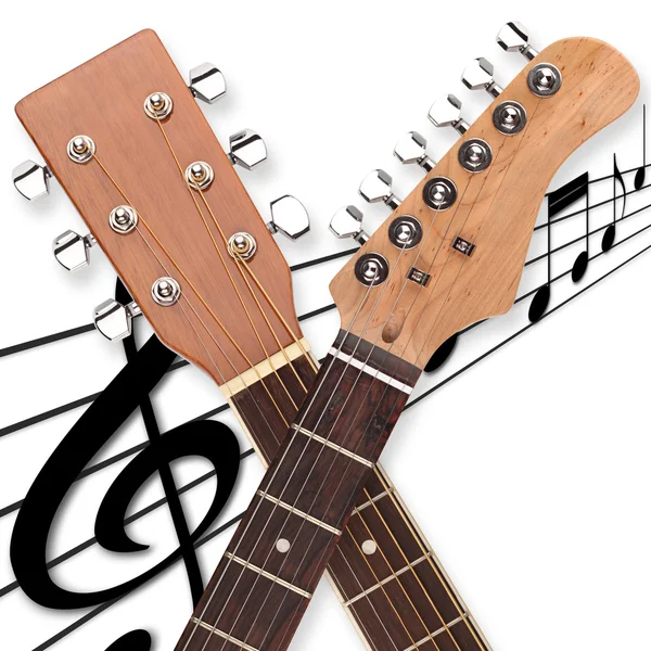 Duo testa chitarra — Foto Stock