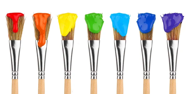 Colored paint brushes — Stock Photo, Image