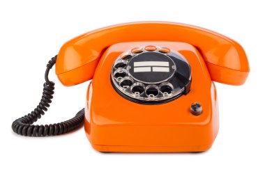 Turuncu retro telefon