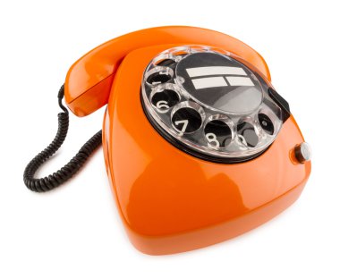 Turuncu retro telefon
