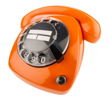Turuncu retro telefon